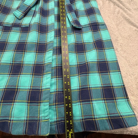 Lands End Serious Sweats Hooded Plaid Robe Belted Cozy Loungewear Size S - Picture 7 of 14